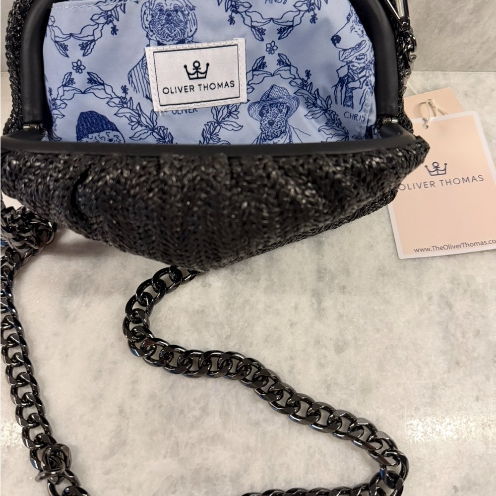 Oliver Thomas Black and Blue Crossbody Bag